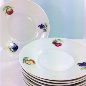 ⭐️8 Antique GDA Limoges France Fruit Design Saucers Rare
